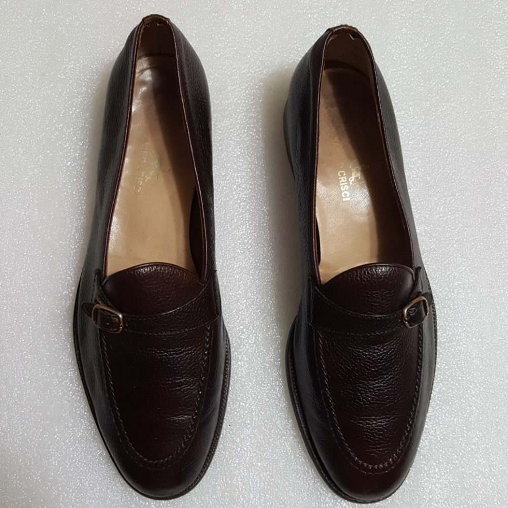 Tanino Crisci Dark Brown Loafers Slip On Kiltie Le